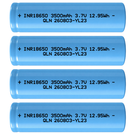 Xain-USA 4-Pack 3.7V 3500mAh 18650 Button-Top Rechargeable Li-ion Batteries | 12.95Wh Each | Unprotected Cells – No BMS