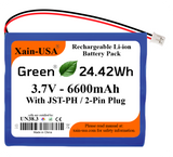 3.7V 6600mAh JST-PH 2.0