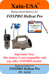 2600mAh Replacement Battery for FOXPRO Hellcat Pro PN: 34318