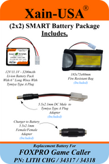 Smart Package 3200mAh Replacement Battery for FOXPRO Game Caller PN: LITH CHG / 34317 / 34318