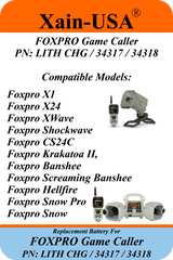 3200mAh Replacement Battery for FOXPRO Game Caller PN: LITH CHG / 34317 / 34318