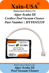 Xain-Pool Power | 3000mAh Upgraded Battery for Aiper Scuba SE Cordless Pool Vacuum Cleaner | 11.1V Extended Runtime Lithium-Ion Pack | OEM Replacement Part HYY0345210 / 3INR19/66