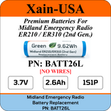 Midland Emergency Radio Replacement No-wires Battery (Second Gen)