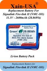 (1-Pack ) 11.1V 2600mAh Replacement Battery for Signalink Firelink 2 Horn Fire Alarm System (NMC‑101) – Built‑In BMS Protection.