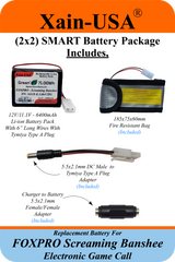 (Xain-HUNT) Powerful 6400mAh SMART Package replacement battery for FOXPRO PN: Lith/CHG & PN: 34318 / fits: Banshee, Hellfire, Krakatoa-ii, Screaming Banshee, Shockwave, Snow Commando, X1 X24 X2S Xwave