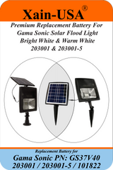 Replacement Battery for Gama Sonic GS37V40 (3.7V Li-ion, 5200mAh / 19.24Wh) – Compatible with Gama Sonic 101822, 203001, 203001-5 Solar Lights, Ultra High Capacity