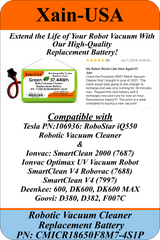 Replacement Battery for Tesla RoboStar iQ550 Robot Vacuum Cleaners 14.4V - 2600mAh  (37.4Wh) with Built-in Battery Management System (BMS)