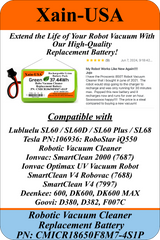 Replacement Battery for Lubluelu SL60, SL60D, SL60 Plus, SL68 Robot Vacuum Cleaners 14.4V - 2600mAh  (37.4Wh) with Built-in Battery Management System (BMS)
