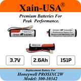 PN: 300-10342 Replacement Battery for Honeywell PROSIXC2W Converter, 3.7V  2600mAh, reliable power for seamless performance.