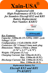 Long-Lasting 3200mAh Rechargeable Li-ion Battery PN: KXBT2 | Direct Replacement for Elecraft KX2 & KH1 | Premium Xain-Xtra Cells, 1000+ Charge Cycles