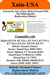 Replacement Battery for Kitfort KT-519, KT 519-1, KT 519-2, KT 519-3, KT 519-4, KT-520 , KT-529, KT-533, 14.4V 2600mAh, with Built-in Battery Management System (BMS).