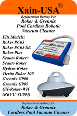 Xain-USA 11.1V 2600mAh Replacement Battery for Seauto Roker, Grennix G900/G905, & PC03 Robotic Pool Vacuums – Fits Hydrus & Tirrito Roker 100 – High-Performance Li-ion Pack