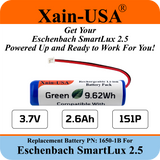 Eschenbach SmartLux 2.5 Portable Video Magnifier Replacement Battery – 2600mAh 3.7V, PN 1650-1B