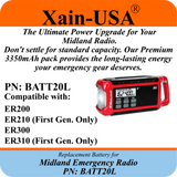 3350mAh Replacement Battery for Midland Radios PN: BATT20L First Gen. ER200 ER210 ER300 ER310