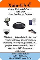 7.4V 2600mAh Rechargeable Battery with XH2.54-2P Connector – Perfect for DIY Electronics, Toys, Lighting, Radios, Speakers, Fishing Lights, Doorbells, Boomboxes, DVD Players, and More!