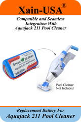 Long-Life Lithium-ion Replacement Battery for Aquajack 211 Pool Cleaner | High-Performance Xain-Xtra Cell 1000+ Charge/Discharge Cycles / 11.1V 2600mAh