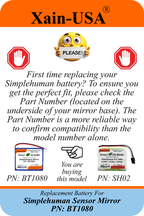Simplehuman BT1080 Replacement Battery — 3.7V 6600mAh | ST3024, ST3026, ST3027, ST3028