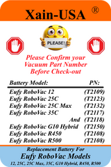 2600mAh Li-ion Replacement Battery Compatible with Eufy RoboVac PN: T29J5011 / PA04 Models: 12, 25C, 25C Max, 35C, G10 Hybrid, R450, R500 - 3-Pin Connector