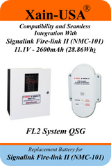 (1-Pack ) 11.1V 2600mAh Replacement Battery for Signalink Firelink 2 Horn Fire Alarm System (NMC‑101) – Built‑In BMS Protection.