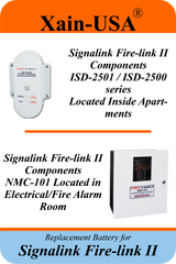 6 - pack 11.1V 2600mAh Replacement Battery for Signalink Fire-Link II Fire Alarm System, BATT-ISD2500, ISD-2500, ISD-2501, NMC-101, IDC 3-640440-3 Connector, Built-in BMS, 28.86Wh (Copy)