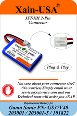 Replacement Battery for Gama Sonic GS37V40 (3.7V Li-ion, 5200mAh / 19.24Wh) – Compatible with Gama Sonic 101822, 203001, 203001-5 Solar Lights, Ultra High Capacity