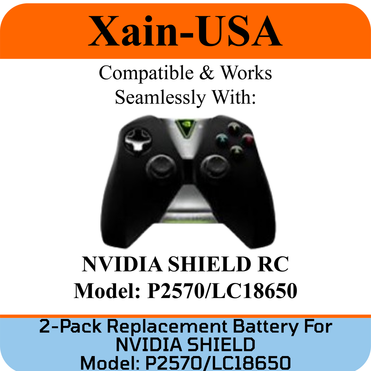2-Pack: Replacement battery for NVIDIA P2570 Shield, Shield TV 1st Generation, PN: LC18650, 2600mAh
