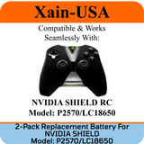 2-Pack: Replacement battery for NVIDIA P2570 Shield, Shield TV 1st Generation, PN: LC18650, 2600mAh