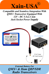 12V 3200mAh Li-ion Rechargeable External Battery – Compatible with QMX+ Transceivers & SDR/QRP Ham Radios  High-Endurance Power with Xain-Xtra Cells, Rated for 1000+ Charge Cycles