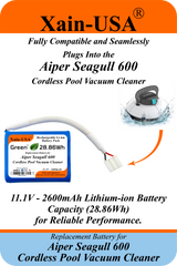 Replacement Battery Pack for  Aiper Seagull 600 / Paxcess Frisbee / Intex / Bestway (Disc Models) Cordless Pool Vacuum Cleaner | High-Capacity 11.1V 2600mAh Rechargeable Lithium-Ion | Long Runtime.