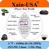 (1-Pack) 3.7V 4400mAh Li-ion Rechargeable Battery Pack with JST-PH2.0 2-Pin Connector for Electronics, LED Lighting, Low-Drain Devices, Outdoor Lights, Toys, GPS, Speakers, Fire Alarm