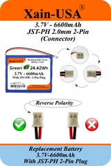 3.7V 6600mAh JST-PH 2.0