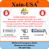 Long Lasting 3200mAh Replacement Battery for Midland Emergency Radio ER210/ER310 (2nd Gen) / PN: BATT26L.