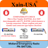 (2-Pack) Replacement Battery for Midland Emergency Radio ER210 (2nd Gen.) & ER310 (2nd Gen.)  PN: BATT26L 2600mAh