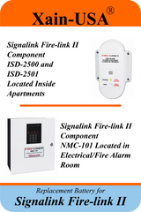 11.1V 2600mAh Replacement Battery for Signalink Fire-Link II Fire Alarm System, BATT-ISD2500, ISD-2500, ISD-2501, NMC-101, IDC 3-640440-3 Connector, Built-in BMS, 28.86Wh