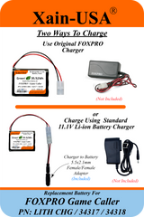 Smart Package 3200mAh Replacement Battery for FOXPRO Game Caller PN: LITH CHG / 34317 / 34318
