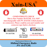 3350mAh Replacement Battery for Midland Radios PN: BATT20L First Gen. ER200 ER210 ER300 ER310