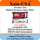 Battery Replacement for Midland ER210/ER310 (2nd Gen.)  / PN: BATT26L and PN:BATT22L / 2600mAh / with Built-in BMS