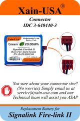 6 - pack 11.1V 2600mAh Replacement Battery for Signalink Fire-Link II Fire Alarm System, BATT-ISD2500, ISD-2500, ISD-2501, NMC-101, IDC 3-640440-3 Connector, Built-in BMS, 28.86Wh (Copy)