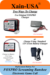 (Xain-HUNT) Powerful 6400mAh SMART Package replacement battery for FOXPRO PN: Lith/CHG & PN: 34318 / fits: Banshee, Hellfire, Krakatoa-ii, Screaming Banshee, Shockwave, Snow Commando, X1 X24 X2S Xwave