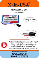 High-Capacity Replacement Battery for Simplehuman SH03, SH1S2P – 3.7V 5200mAh (19.24Wh) with Built-in BMS – Lasts 2X Longer Than Standard Packs