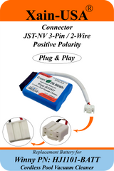 Replacement Battery Pack for Winny Models HJ1101J / HJ1101 / HJ1102 Cordless Pool Vacuum Cleaner | PN: HJ1101-BATT | High-Capacity 11.1V 2600mAh Rechargeable Lithium-Ion | Long Runtime, Direct OEM Fit