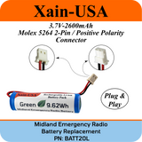 Midland Emergency Radio Replacement Battery (First Gen. ER200/ ER210/ ER300/ ER310)