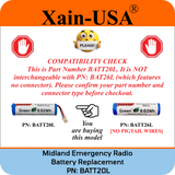 (2-Pack) PN: BATT20L Replacement Battery for Midland Emergency Radio ER200, ER300, ER210 (1st Gen), ER310 (1st Gen) – 2600mAh Li-ion, Future Xain-Xtra 1000+ Cycle Cell
