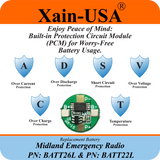 Battery Replacement for Midland ER210/ER310 (2nd Gen.)  / PN: BATT26L and PN:BATT22L / 2600mAh / with Built-in BMS