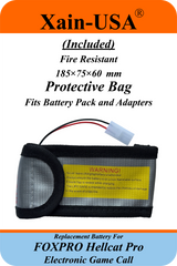 (2x2) SMART Battery Package / 3200mAh High-Capacity Replacement for FOXPRO Hellcat Pro Game Caller. Featuring Xain-Extra cells 1000 charge cycles. Comes with charger adapter / PN: 34317 / 11.1V 3S1P