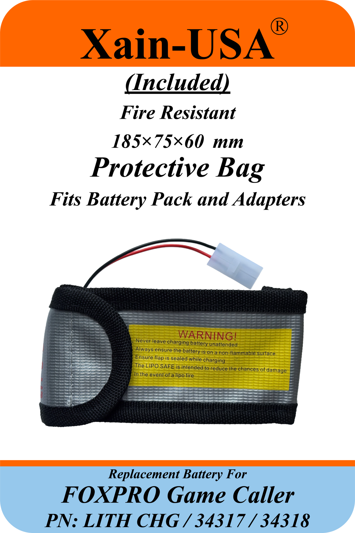 Smart Package 6400mAh replacement battery for FOXPRO Game Caller PN: LITH CHG / 34317 / 34318