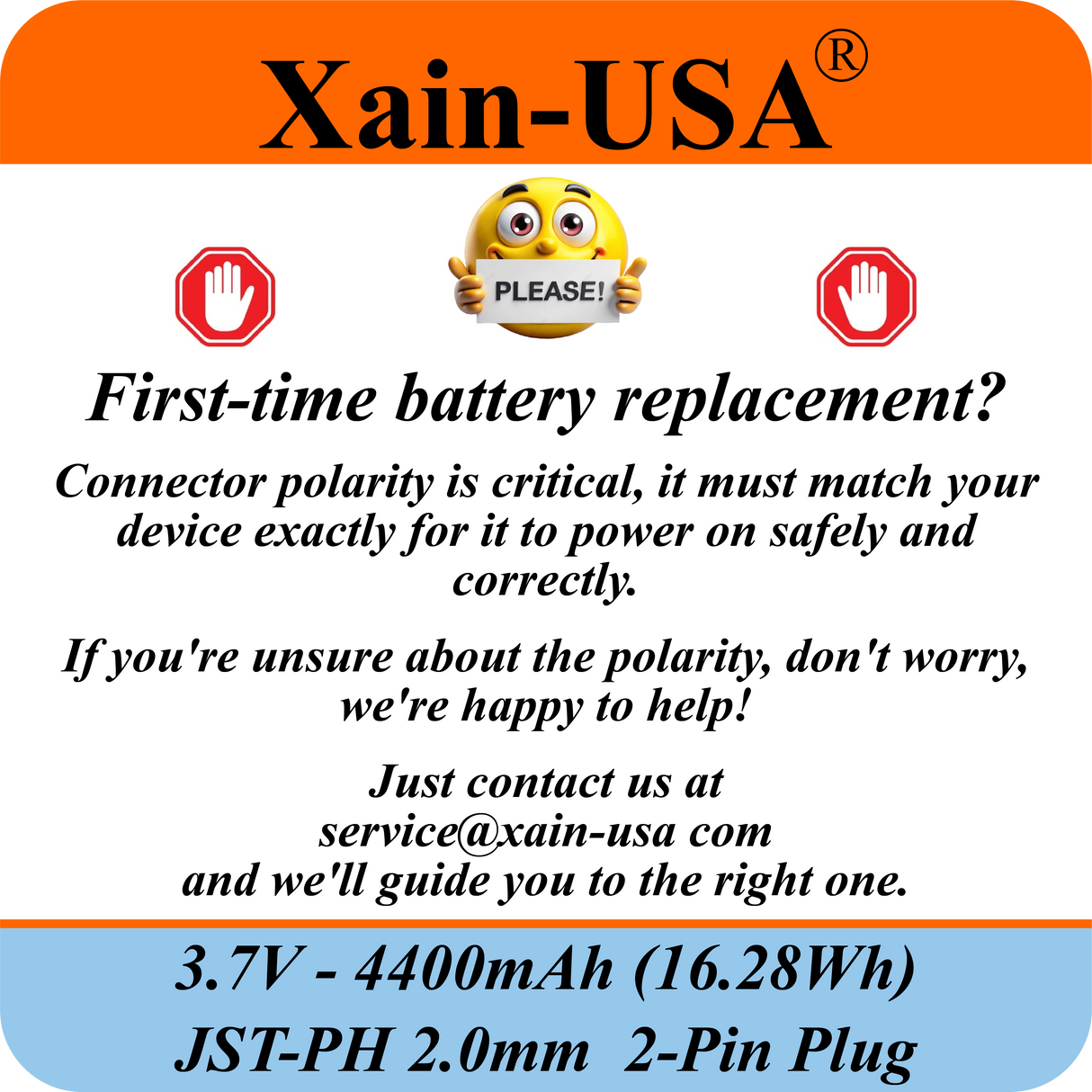 (1-Pack) 3.7V 4400mAh Li-ion Rechargeable Battery Pack with JST-PH2.0 2-Pin Connector for Electronics, LED Lighting, Outdoor Lights, Toys, GPS, Meshtastic Solar Node Projects, Speakers, Fire Alarm