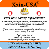 (1-Pack) 3.7V 4400mAh Li-ion Rechargeable Battery Pack with JST-PH2.0 2-Pin Connector for Electronics, LED Lighting, Outdoor Lights, Toys, GPS, Meshtastic Solar Node Projects, Speakers, Fire Alarm