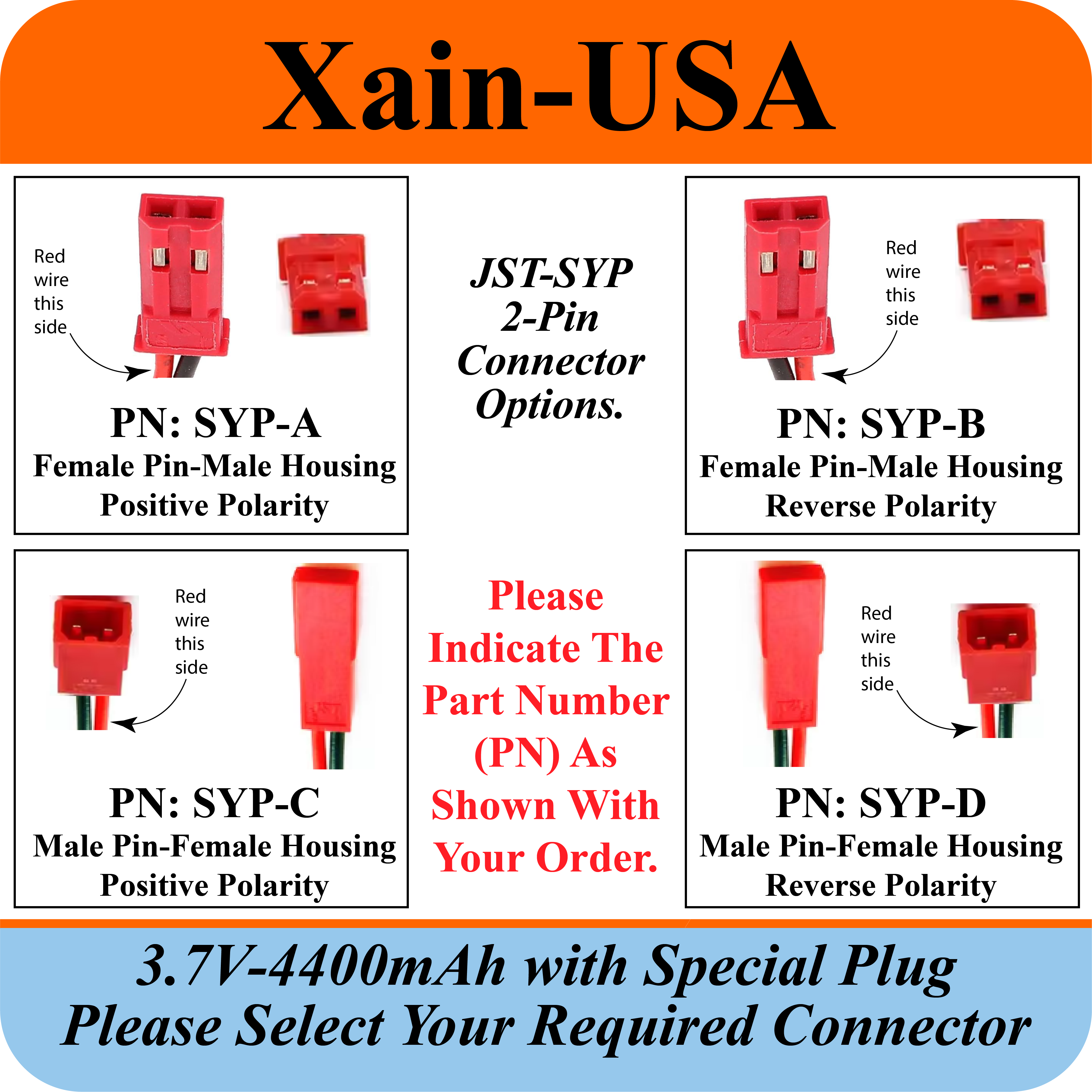 3.7V 4400mAh Special Order