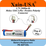 Midland Emergency Radio Replacement Battery (First Gen. ER200/ ER210/ ER300/ ER310)